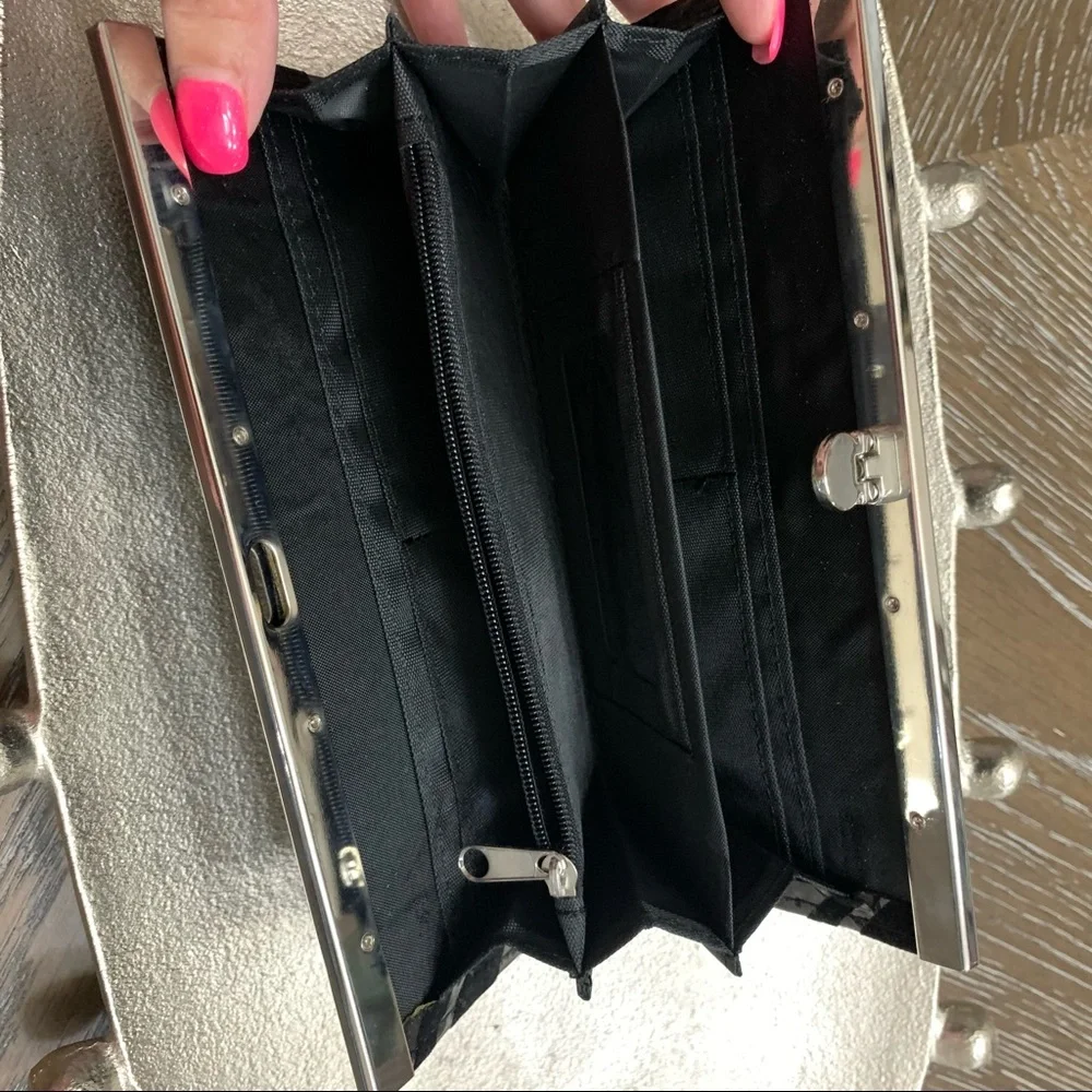 Rue 21 black w/animal stripes wallet clutch